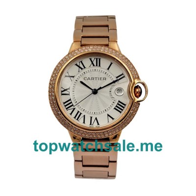 UK High Quality Cartier Ballon Bleu WE9008Z3 Replica Watches With Silver Dials Online