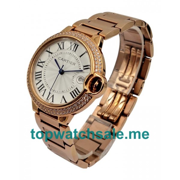 UK High Quality Cartier Ballon Bleu WE9008Z3 Replica Watches With Silver Dials Online