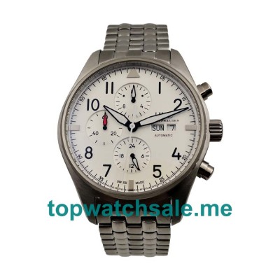 UK Luxury Replica IWC Pilots Spitfire Chronograph IW371705 With White Dials For Men