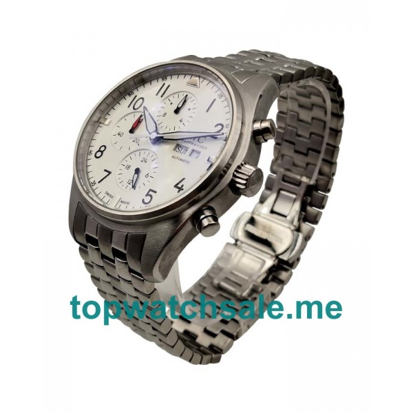 UK Luxury Replica IWC Pilots Spitfire Chronograph IW371705 With White Dials For Men