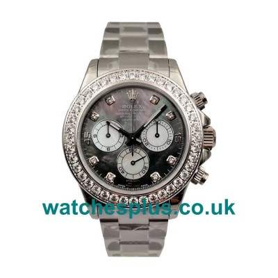 UK Cheap Rolex Daytona 116519 Replica Watches With Black Mother-Of-Pearl Dials For Sale