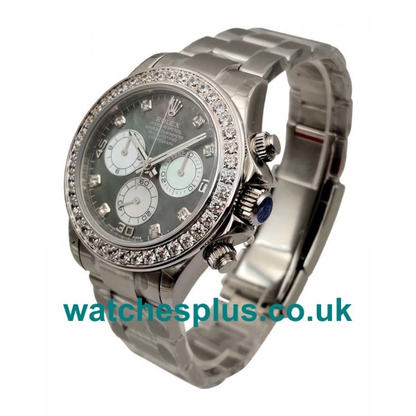 UK Cheap Rolex Daytona 116519 Replica Watches With Black Mother-Of-Pearl Dials For Sale