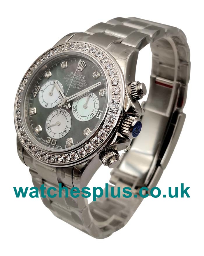 UK Cheap Rolex Daytona 116519 Replica Watches With Black Mother-Of-Pearl Dials For Sale