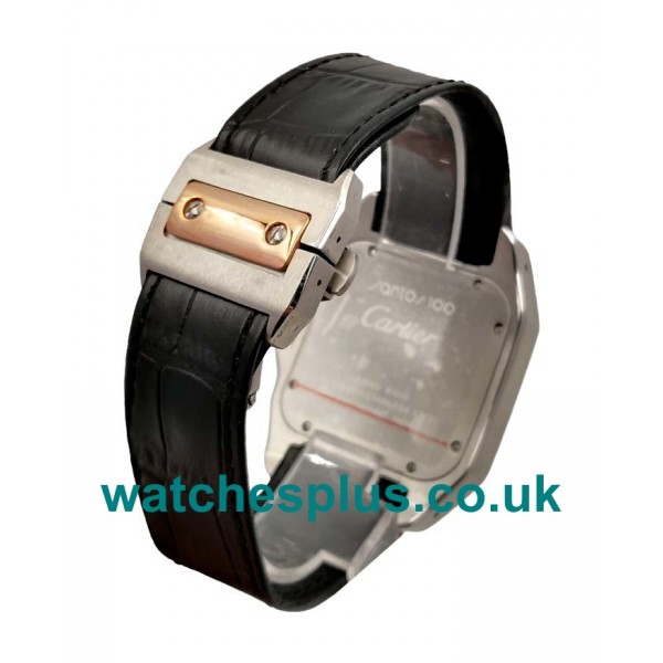 UK Best 1:1 Cartier Santos 100 W2020009 Replica Watches With Black Dials For Men