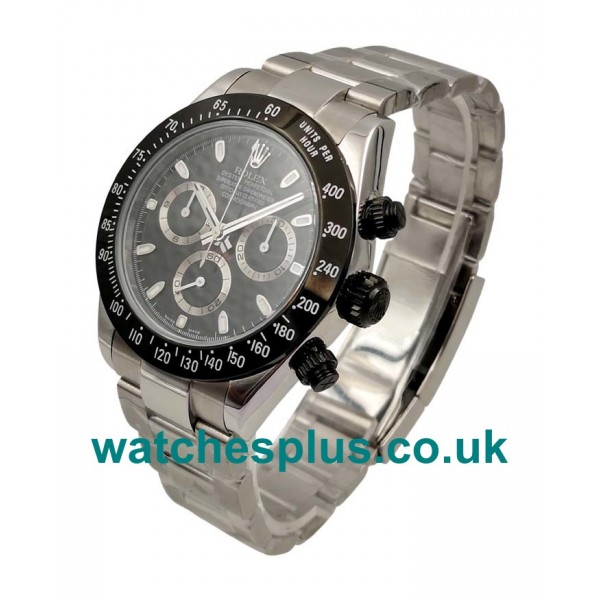 UK High Quality Rolex Daytona 116500 LN Replica Watches With Black Dials For Men