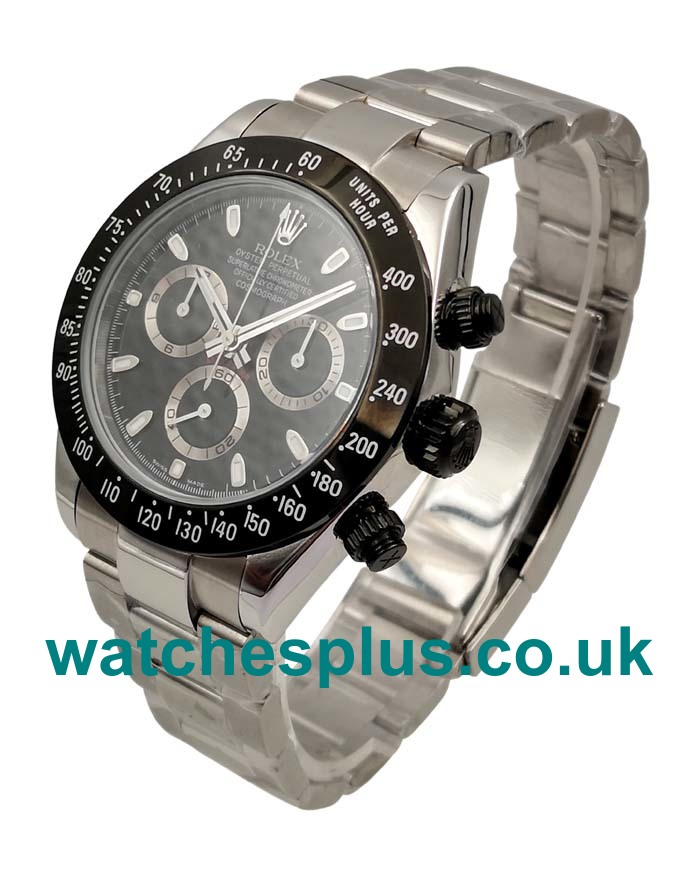 UK High Quality Rolex Daytona 116500 LN Replica Watches With Black Dials For Men