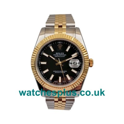 UK Top Quality Replica Rolex Datejust II 116333 41MM EW Stainless Steel & Yellow Gold Black Dial Swiss 3235 Watches