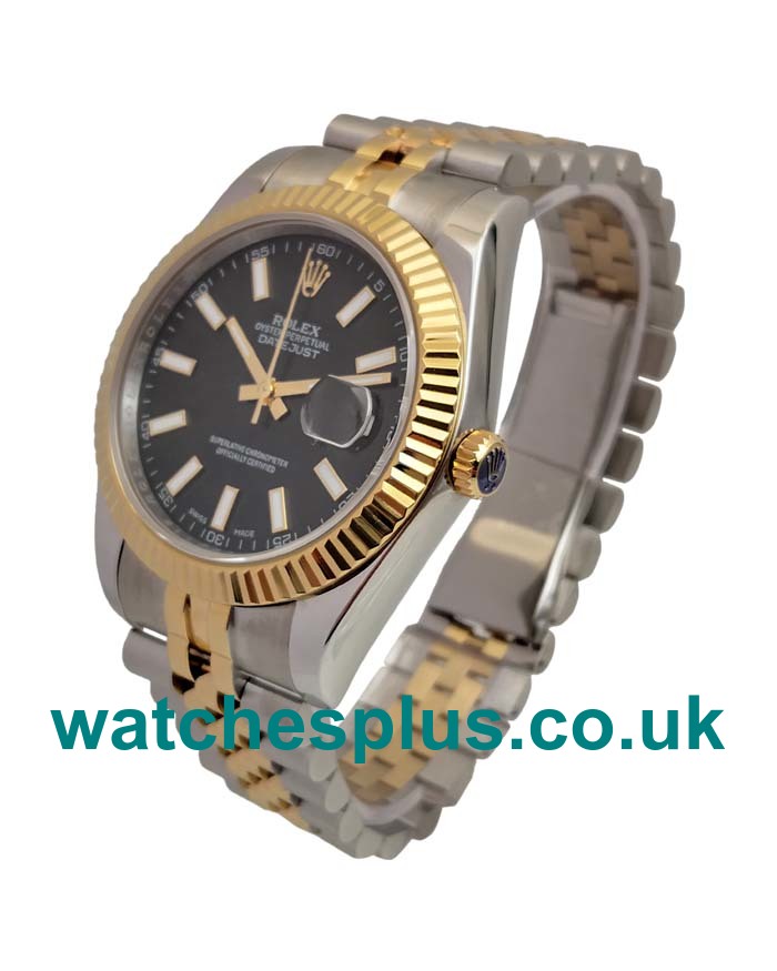 UK Top Quality Replica Rolex Datejust II 116333 41MM EW Stainless Steel & Yellow Gold Black Dial Swiss 3235 Watches