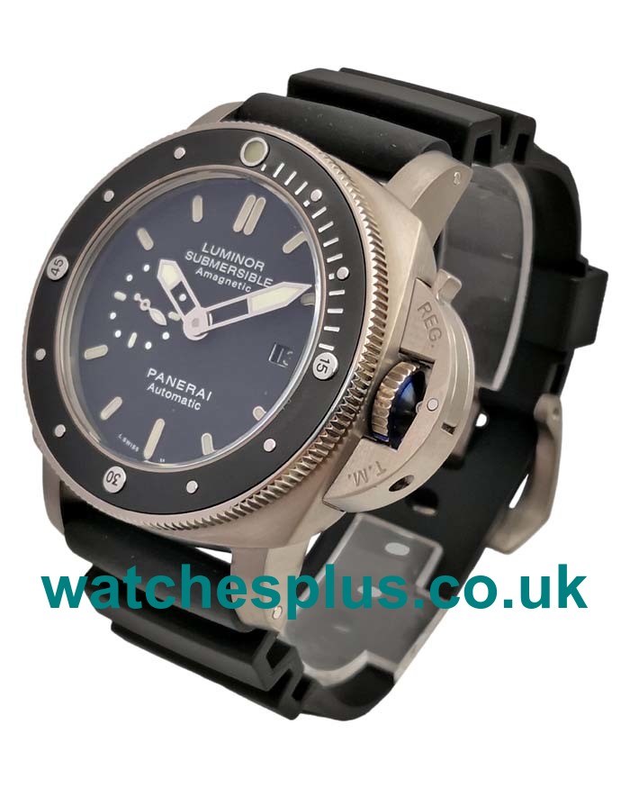 UK Best Quality Panerai Submersible PAM00389 Replica Watches With Black Dials Titanium Cases For Men