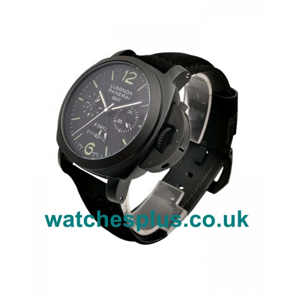 UK Swiss Online Replica Panerai Luminor GMT PAM00317 With Black Dials Black Ceramic Cases