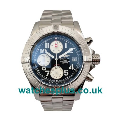 UK Best Quality Breitling Super Avenger A13370 Replica Watches With Black Dials For Men