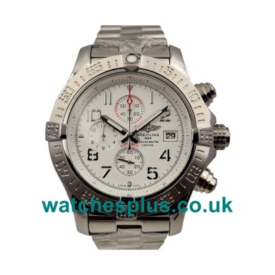 Top Quality Breitling Super Avenger A13370 Replica Watches With White Dials For Men