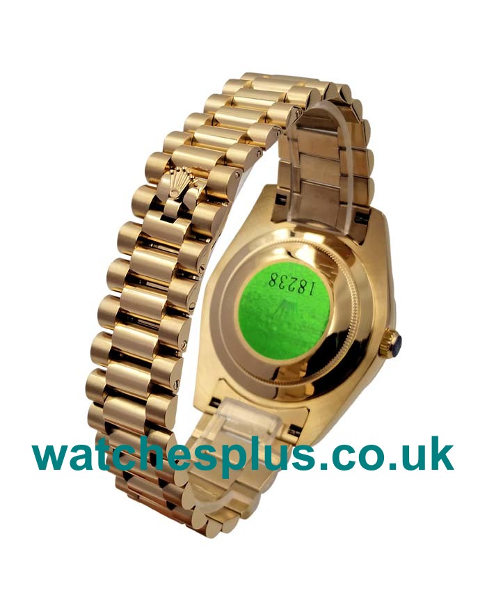 Swiss Luxury UK Champagne Dials Fake Rolex Day-Date 218348 With Gold Cases For Men