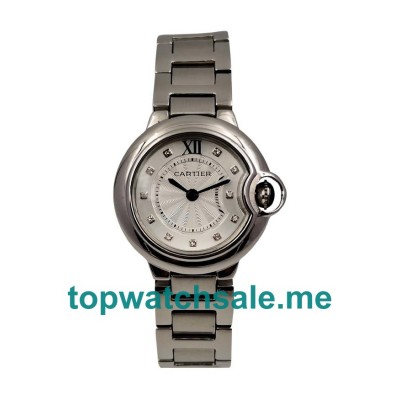 UK Best Quality Cartier Ballon Bleu WE902073 Replica Watches With Silver Dials For Sale