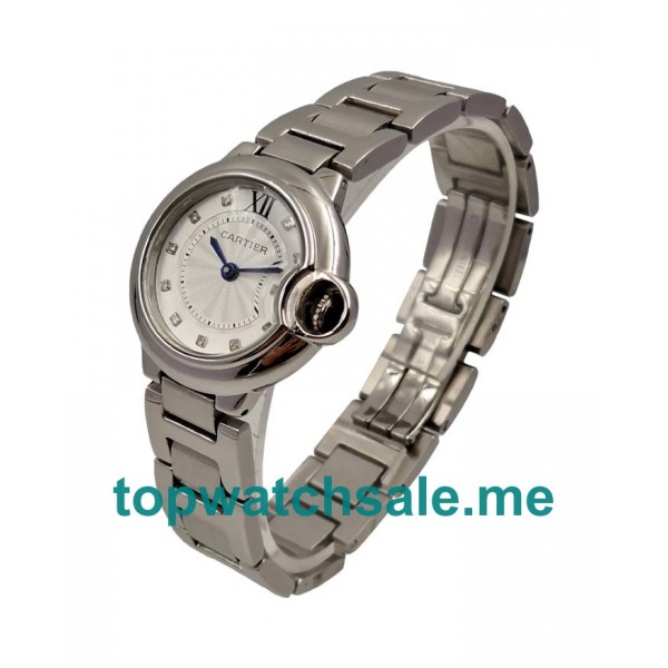 UK Best Quality Cartier Ballon Bleu WE902073 Replica Watches With Silver Dials For Sale