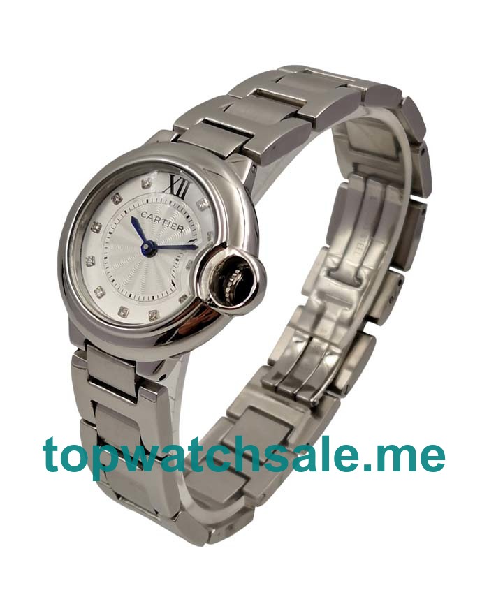 UK Best Quality Cartier Ballon Bleu WE902073 Replica Watches With Silver Dials For Sale