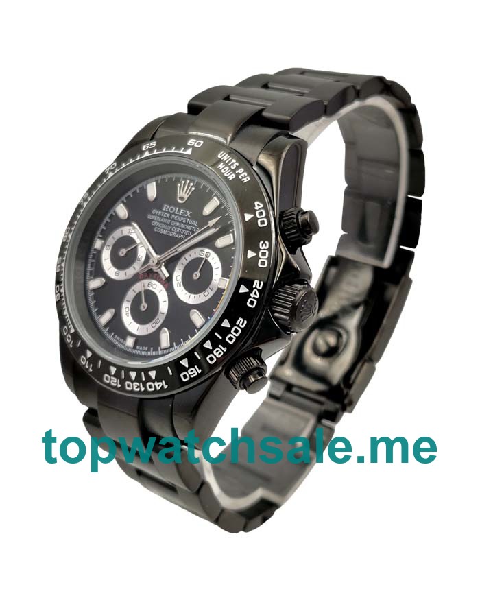 40 MM Best Quality Rolex Daytona 116500 Replica Watches With Black Dials For Sale