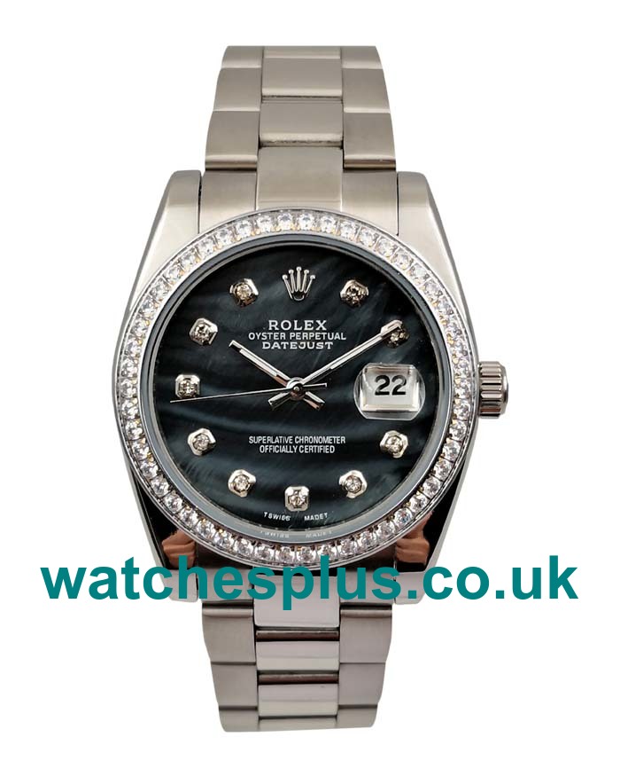 UK Cheap Rolex Datejust 116244 Replica Watches With Mother-Of-Pearl Dials For Men