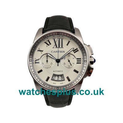 UK Cheap Cartier Calibre De Cartier W7100046 Replica Watches With Silver Dials For Sale