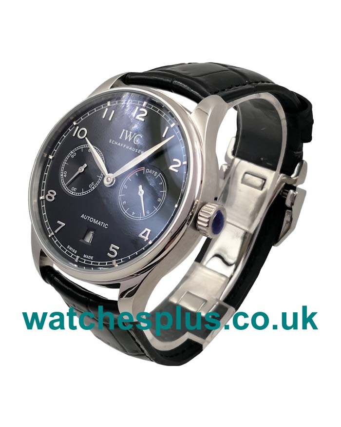 UK Best 1:1 Replica IWC Portugieser IW500703 With Black Dials And Steel Cases For Men