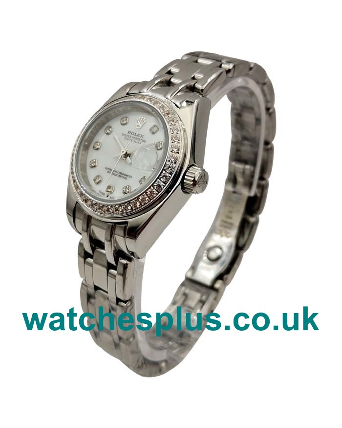 UK High Quality Rolex Pearlmaster 80299 Replica Watches With White Dials For Sale