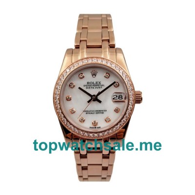 UK Perfect Rolex Pearlmaster 81285 Replica Watches With White Mother-Of-Pearl Dials Online