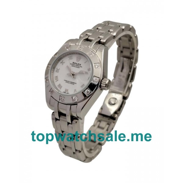 UK Best Quality Rolex Pearlmaster 80319 Replica Watches With White Dials For Sale