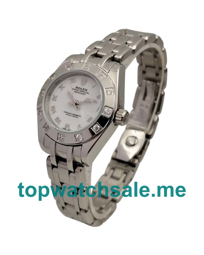 UK Best Quality Rolex Pearlmaster 80319 Replica Watches With White Dials For Sale