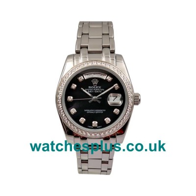 UK Top Quality Rolex Day-Date 118346 Replica Watches With Black Dials For Sale