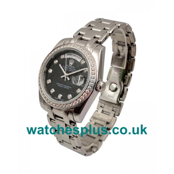 UK Top Quality Rolex Day-Date 118346 Replica Watches With Black Dials For Sale