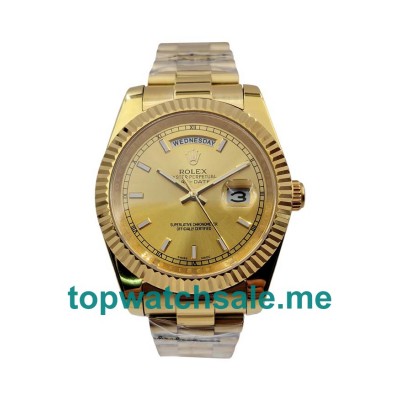 UK Perfect 1:1 Rolex Day-Date 218238 Replica Watches With Champagne Dials For Sale