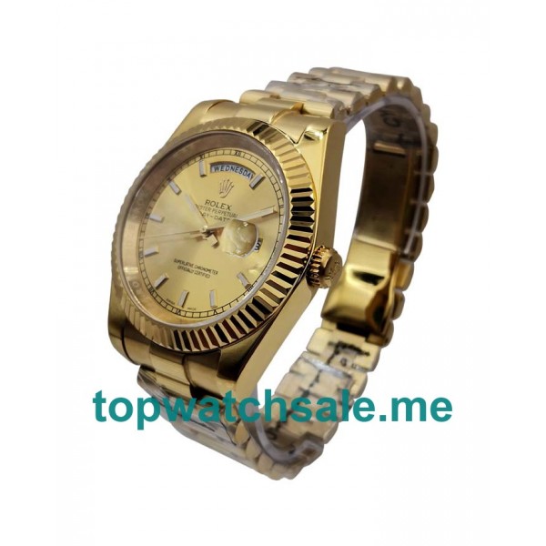 UK Perfect 1:1 Rolex Day-Date 218238 Replica Watches With Champagne Dials For Sale