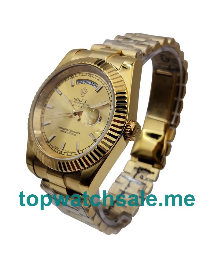 UK Perfect 1:1 Rolex Day-Date 218238 Replica Watches With Champagne Dials For Sale