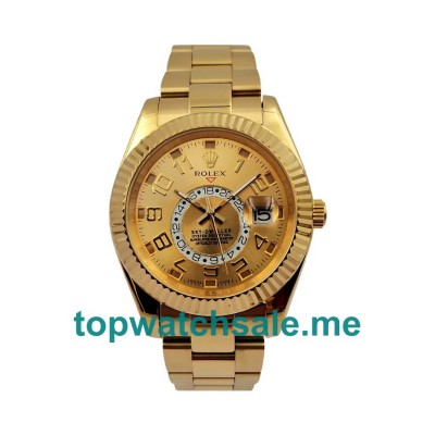 UK Luxury Replica Rolex Sky-Dweller 326938 With Champagne Dials For Sale