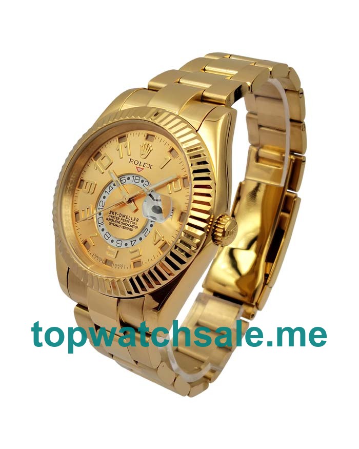 UK Luxury Replica Rolex Sky-Dweller 326938 With Champagne Dials For Sale