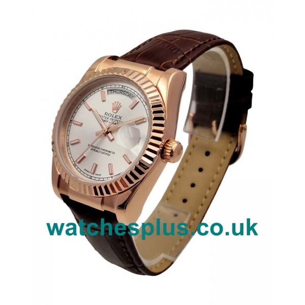 UK Best Quality Rolex Day-Date 118135 Replica Watches With Silver Dials For Sale