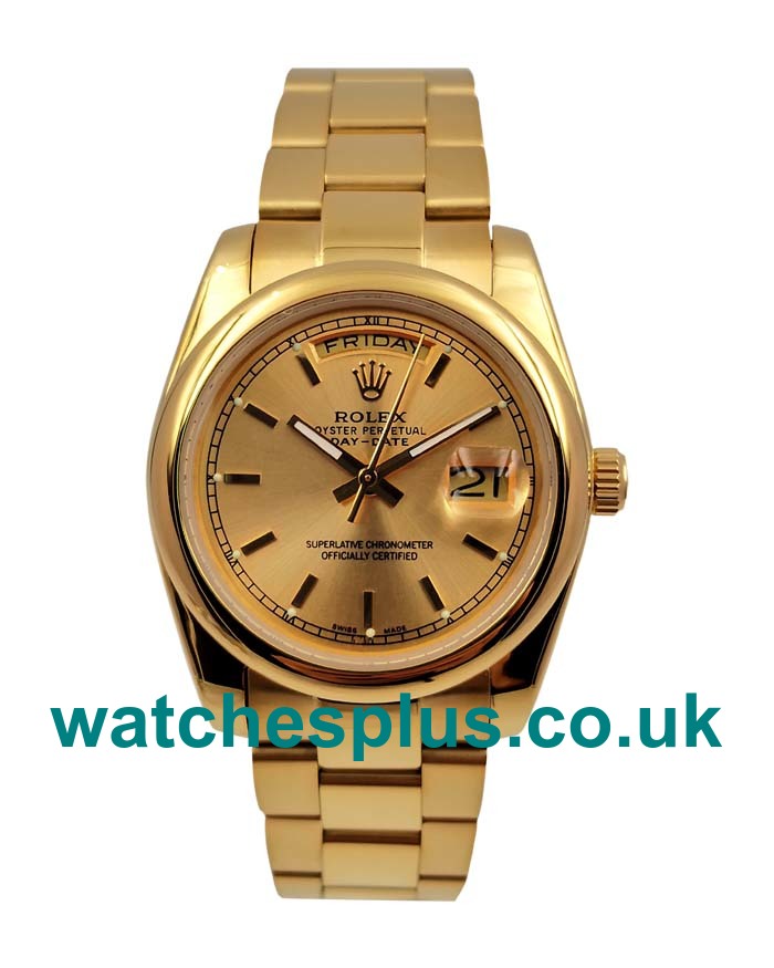 Best 1:1 Rolex Day-Date 118238 Fake Watches With Champagne Dials For Sale