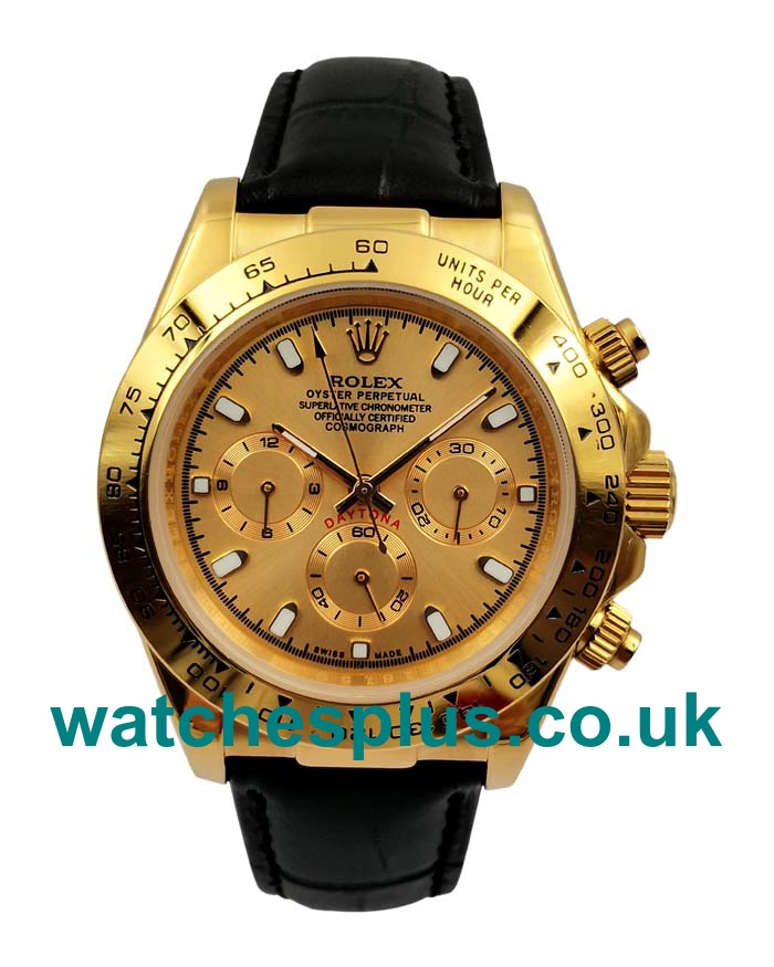 UK Cheap Rolex Daytona 116518 Replica Watches With Champagne Dials For Men