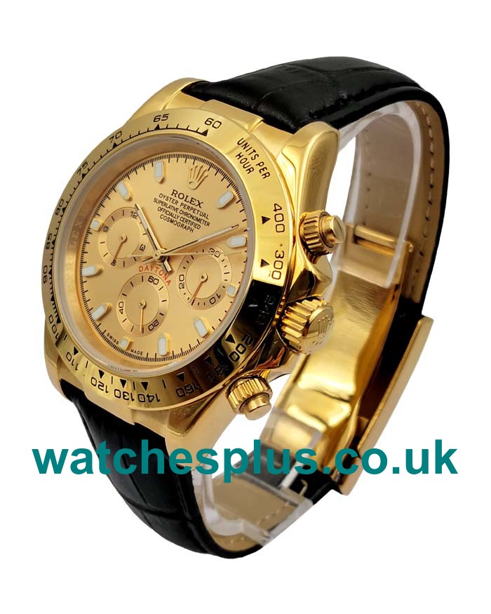 UK Cheap Rolex Daytona 116518 Replica Watches With Champagne Dials For Men