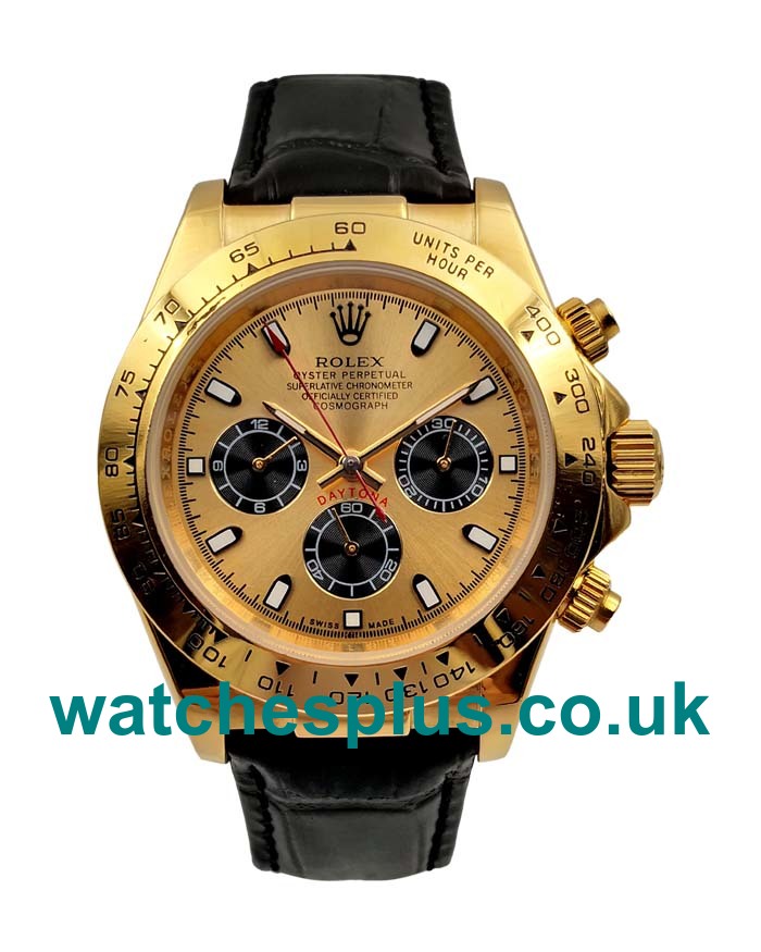 Best Quality Rolex Daytona 116518 Replica Watches With Champagne Dials For Sale