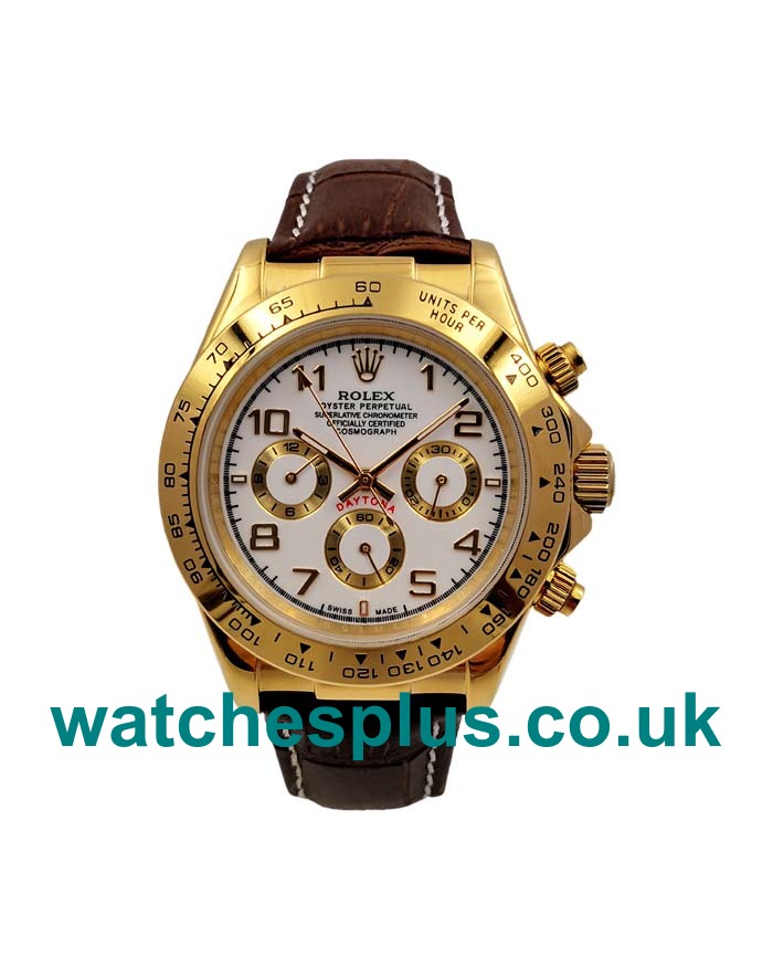 Perfect 40 MM Rolex Daytona 116518 Fake Watches With White Dials For Sale