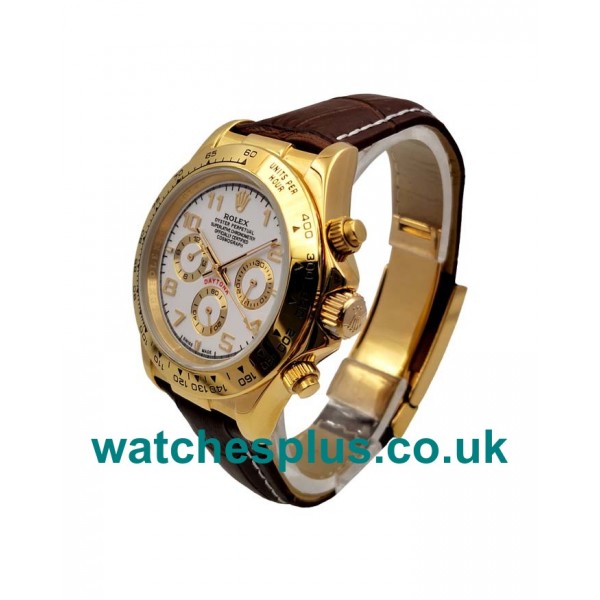 Perfect 40 MM Rolex Daytona 116518 Fake Watches With White Dials For Sale