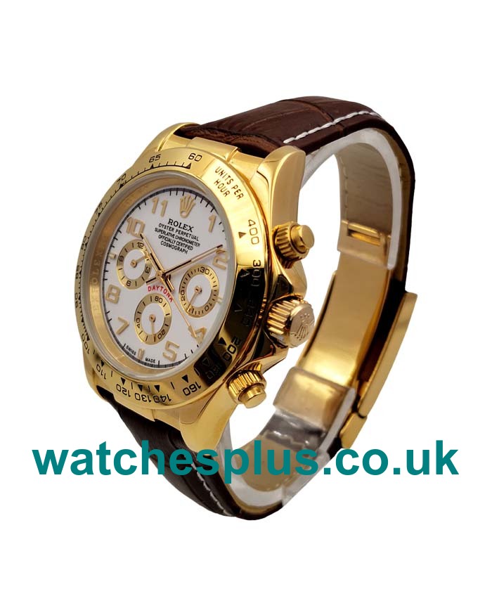 Perfect 40 MM Rolex Daytona 116518 Fake Watches With White Dials For Sale