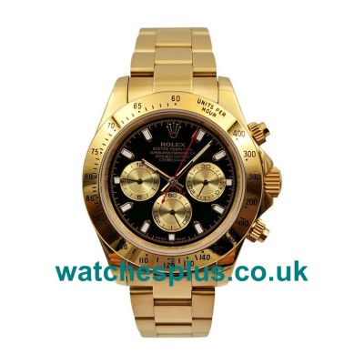 UK High End Rolex Daytona 116528 Fake Watches With Black Dials For Men