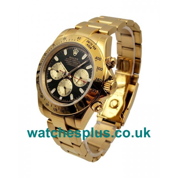 UK High End Rolex Daytona 116528 Fake Watches With Black Dials For Men