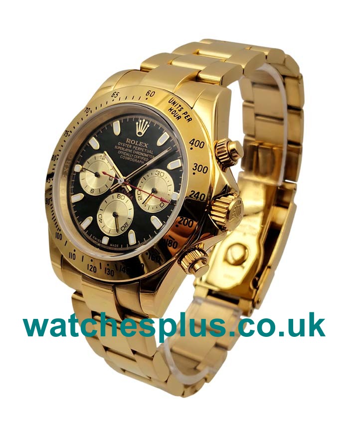 UK High End Rolex Daytona 116528 Fake Watches With Black Dials For Men