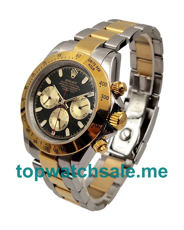 High End Rolex Daytona 116523 Fake Watches With Black Dials Online