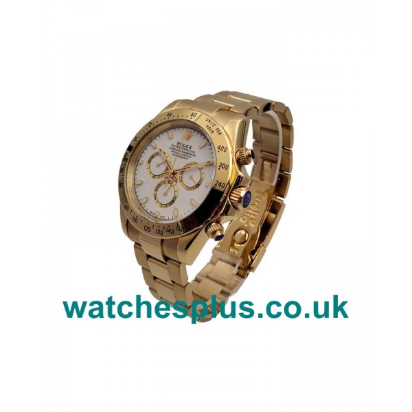 Best Quality 40 MM Rolex Daytona 116528 Replica Watches With White Dials For Sale