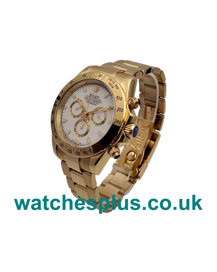 Best Quality 40 MM Rolex Daytona 116528 Replica Watches With White Dials For Sale