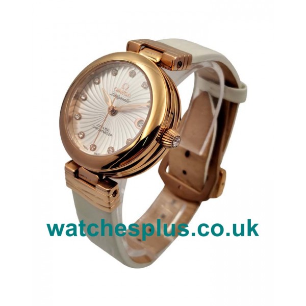 UK Top Quality Omega De Ville Ladymatic 425.63.34.20.55.001 Replica Watches With Mother-Of-Pearl Dials For Women